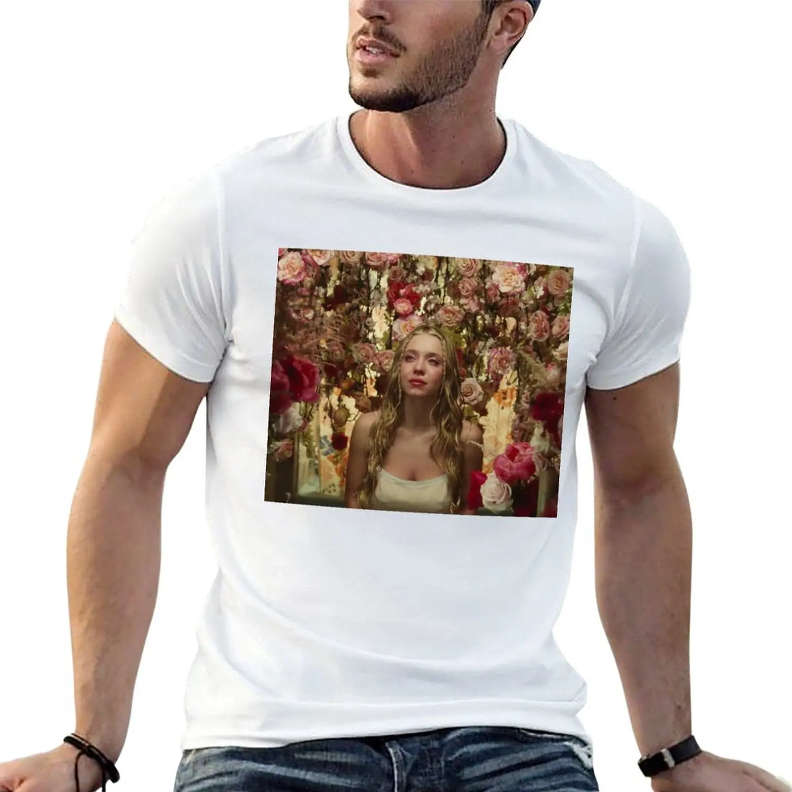 Euphoria hbo Cassie pleure sur les fleurs T-shirt de sport basique anti-humidité