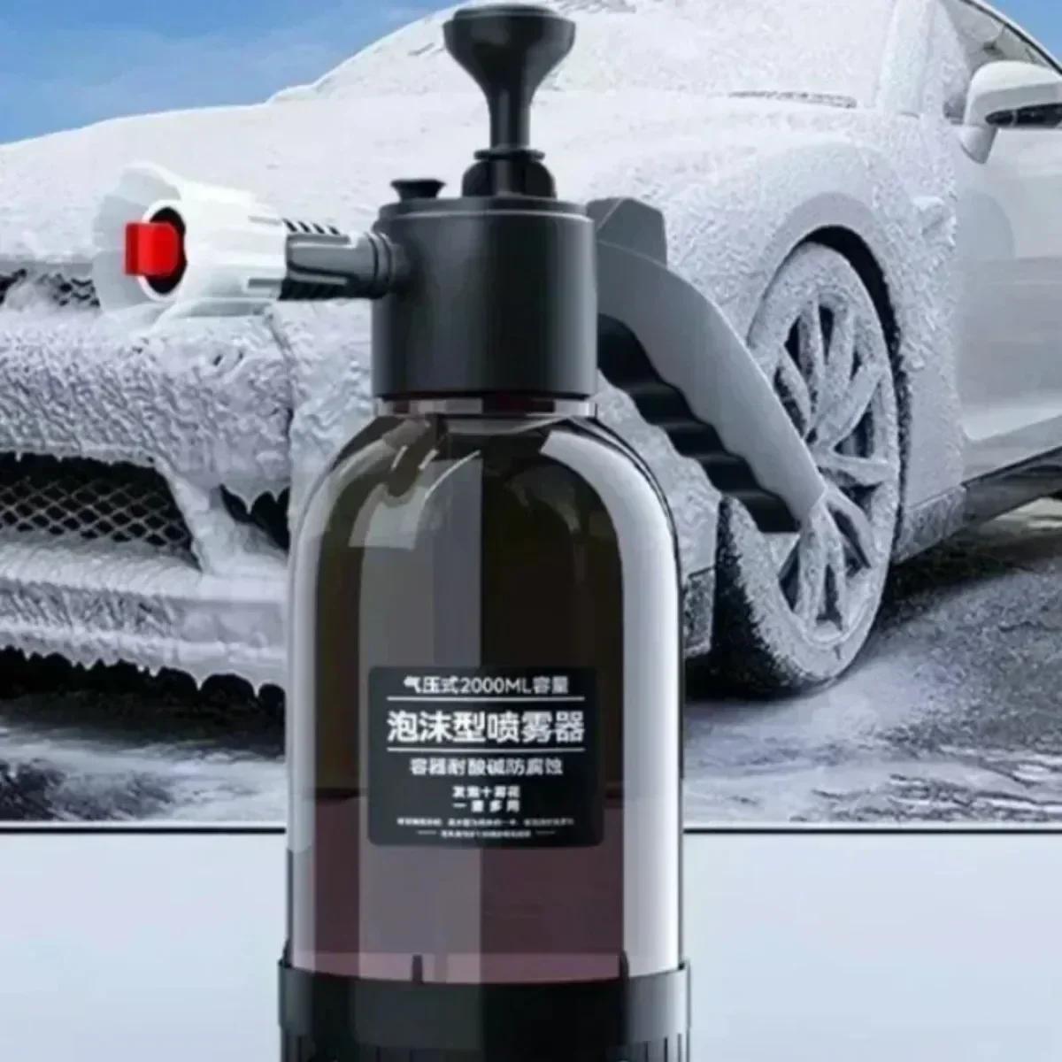 2L Car Washing Spray Pot Foam Snow Foam Lower Pressure Booster Watering Can Garden Car Window Floor Cleaning Handheld Sprayer