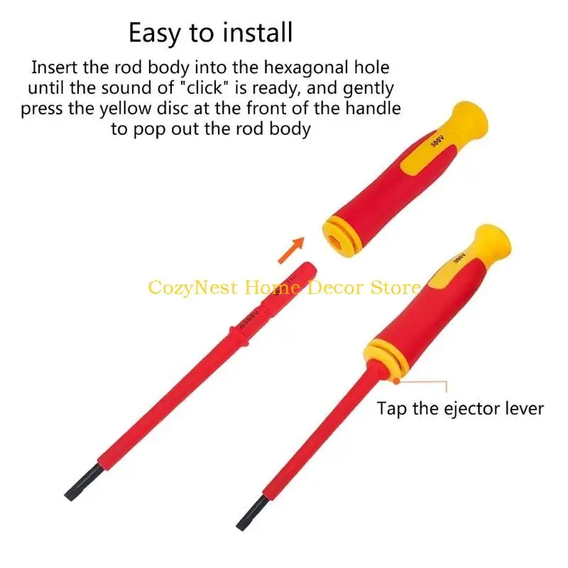 92MF Professional Insulated Screwdriver Set Tool Electrical Fully Insulated Handle Tool for DIY Enthusiasts Professional