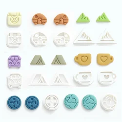 19mm Earring Polymer Clay Cutter Mountain/camera Travel Element Creative Styling Mold DIY Jewelry Cutting Soft Pottery Tool