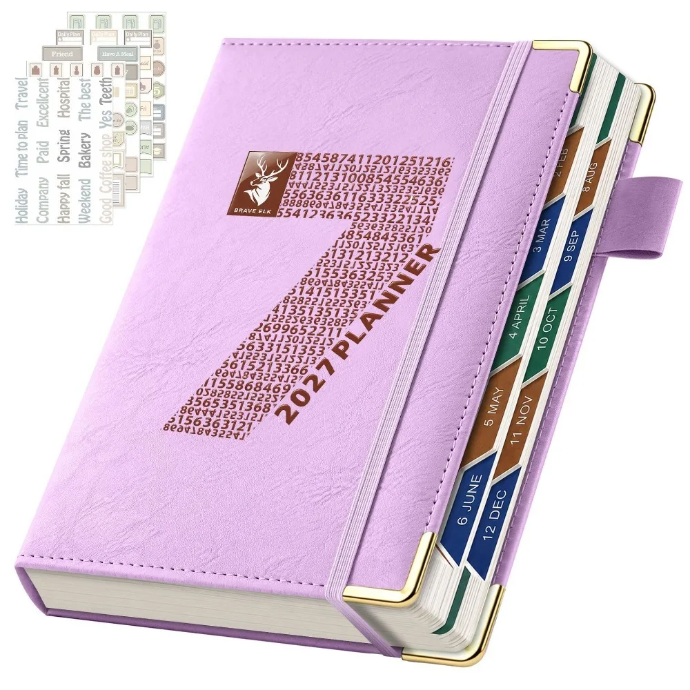 Thick Paper 2027 Schedule Planner Notepad English Portable A5 Agenda Planning Notebook Efficiency Wear-resistant