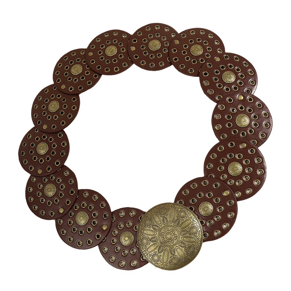 

Retro Disc Coffee Color Women Waist Fashionable Dress Belt Beach Party cosplay Accessories Body Jewelry Women Belt