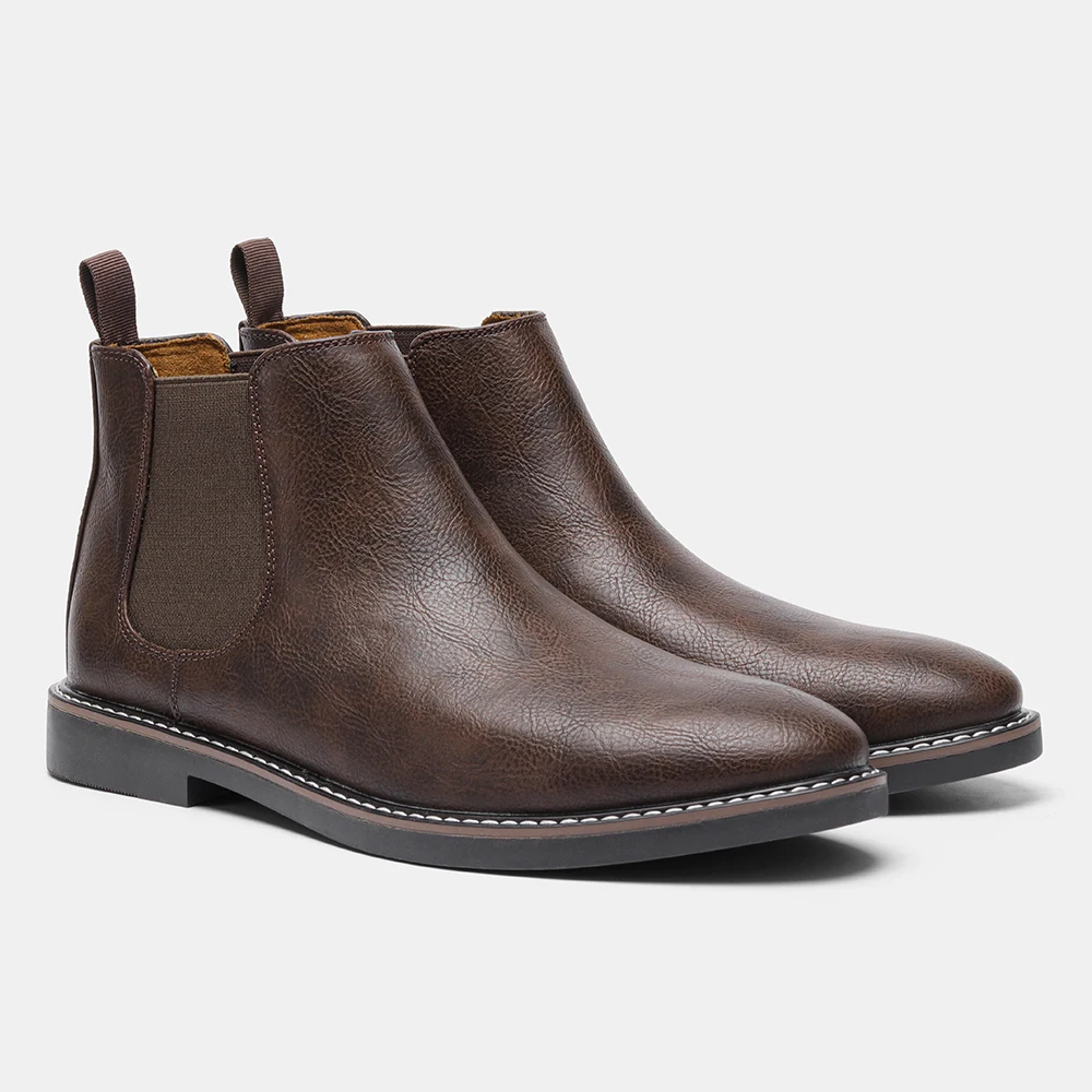 Chelsea-Stiefel für Herren mit Gummisohle, Herrenstiefel, Büro-Stiefel für Herren, Polyesterfutter, elastische Seitenklappen, zum Reinschlüpfen. – Detail 9