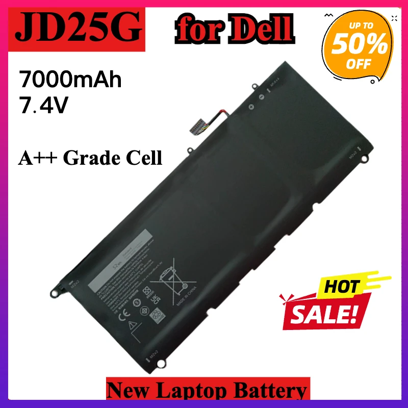 

Новый аккумулятор для ноутбука JD25G 90V7W PW23Y 7,6 В 60 Втч для Dell Xps 13 9360 для 0rnp72 0tp1gt, новые литий-ионные аккумуляторы для ноутбуков с 4 ячейками