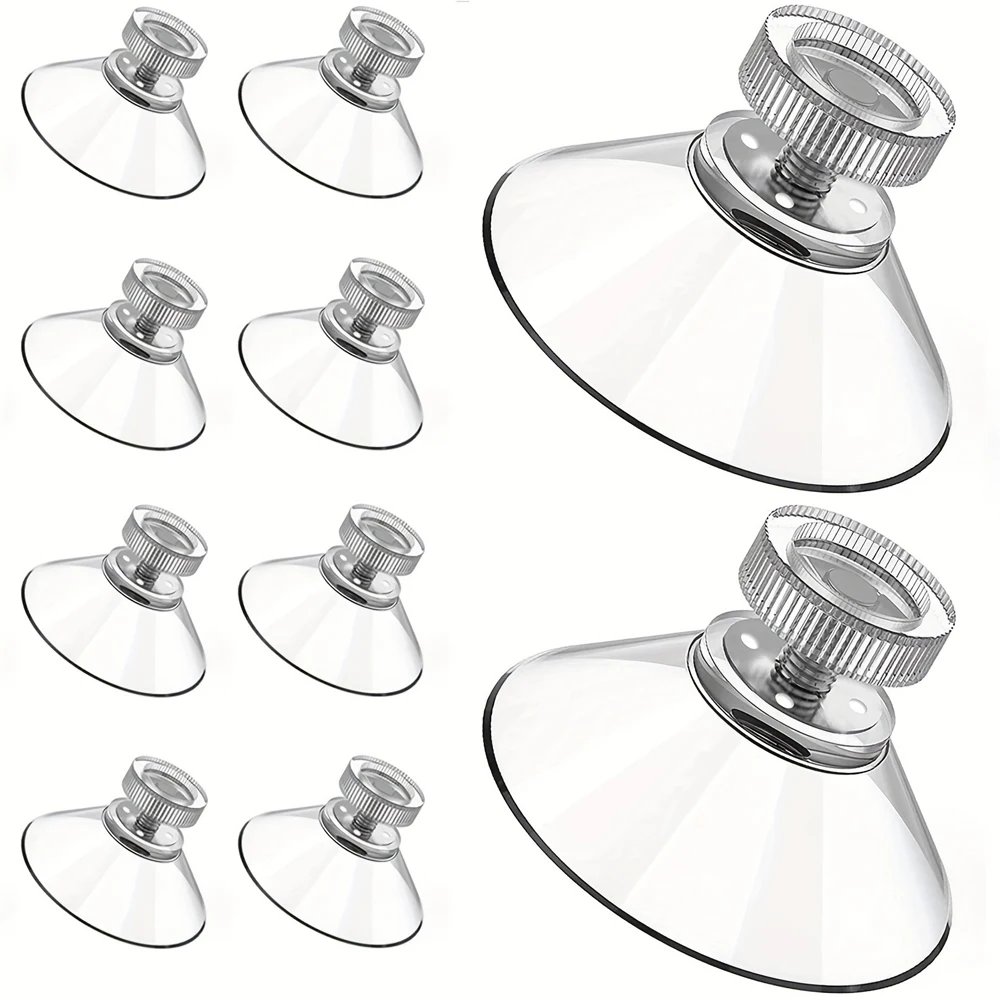 PVC Strong Sucker Cups Hook Clear Adhesive Suction Cups with Screws Nut Bathroom Glass Towel Hook Car Sunshade Suction Cups Hook