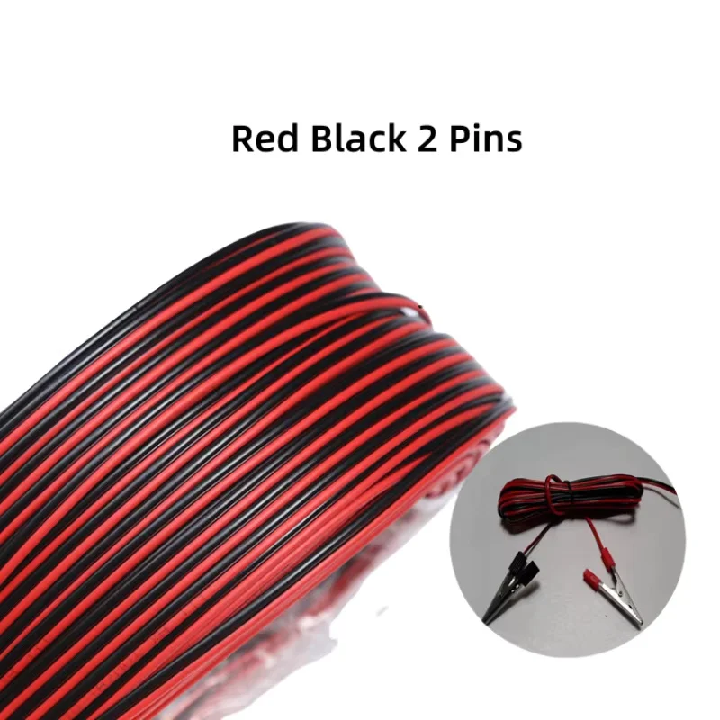 5/10M RVB Red Black 2 Pins Electrical Wire 12 14 16 18 20 22 AWG PVC Insulated Bare Copper  Power Lines LED Cables - Image 2