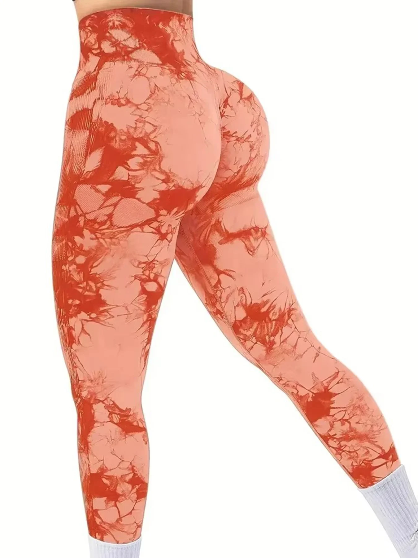 Tights Women Tie Dye Leggings High Waist Lifts Butt Tummy Control Push Up Seamless Yoga pants Ladies Workout Gym Clothing image 3