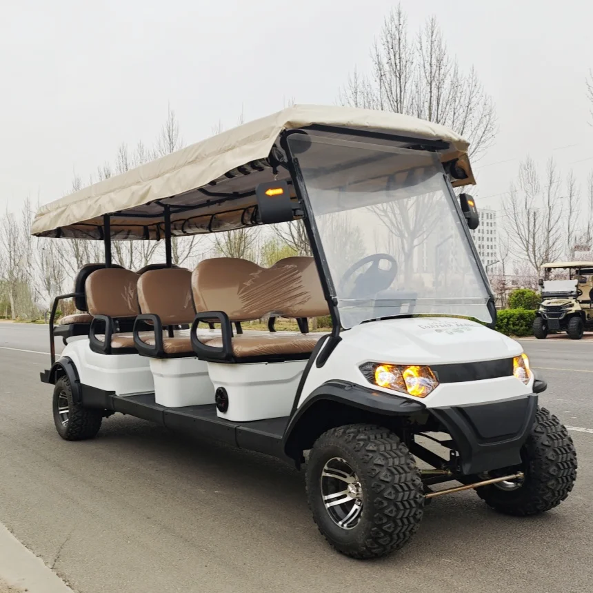 

New Shooting Club Car Off Road Hunting Car 6 Seater Lithium Battery Electric Golf Cart Folding Windshield MacPherson Suspension