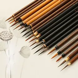 Wolf Hair High Quality Thin Hemming Drawing Calligraphy Brushes Chinese Brushes Crisperding Painting Pens