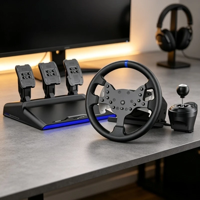 Игровой симулятор V99 с силовой обратной связью и крутящим моментом 3.2 Нм для ПК с Windows 7/8/10/11 и PS4/PS5
