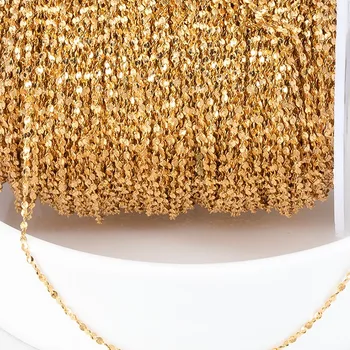 1 metre paslanmaz çelik zincir flaş tam yıldız zincir DIY moda kolye bilezik halhal vücut zinciri için takı yapma malzemeleri