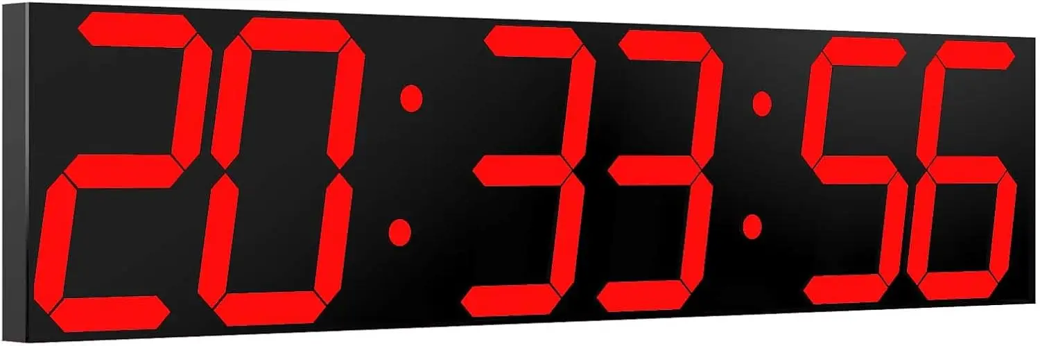 Wall Clock, Oversize Led Digital Clock with Auto Dimmer, Huge Countdown Timer with Remote Control, 27