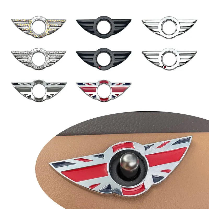 1PCS Car Decor Auto Door Pin Lock Wing Emblem Sticker For Mini Cooper S One R50 R55 R53 R56 R60 R58 F55 F56 Countryman Clubman