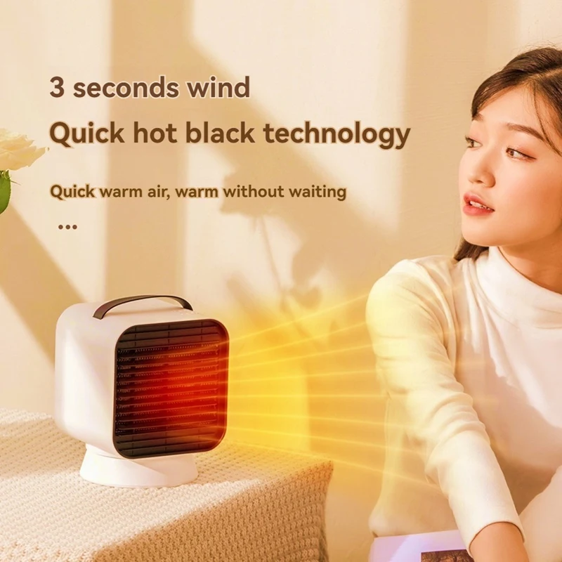 Portable Heater Fan Overheating Protection 3S Fast Heating Ceramic Space Thermostat Rapid Heating Office Desk US Plug