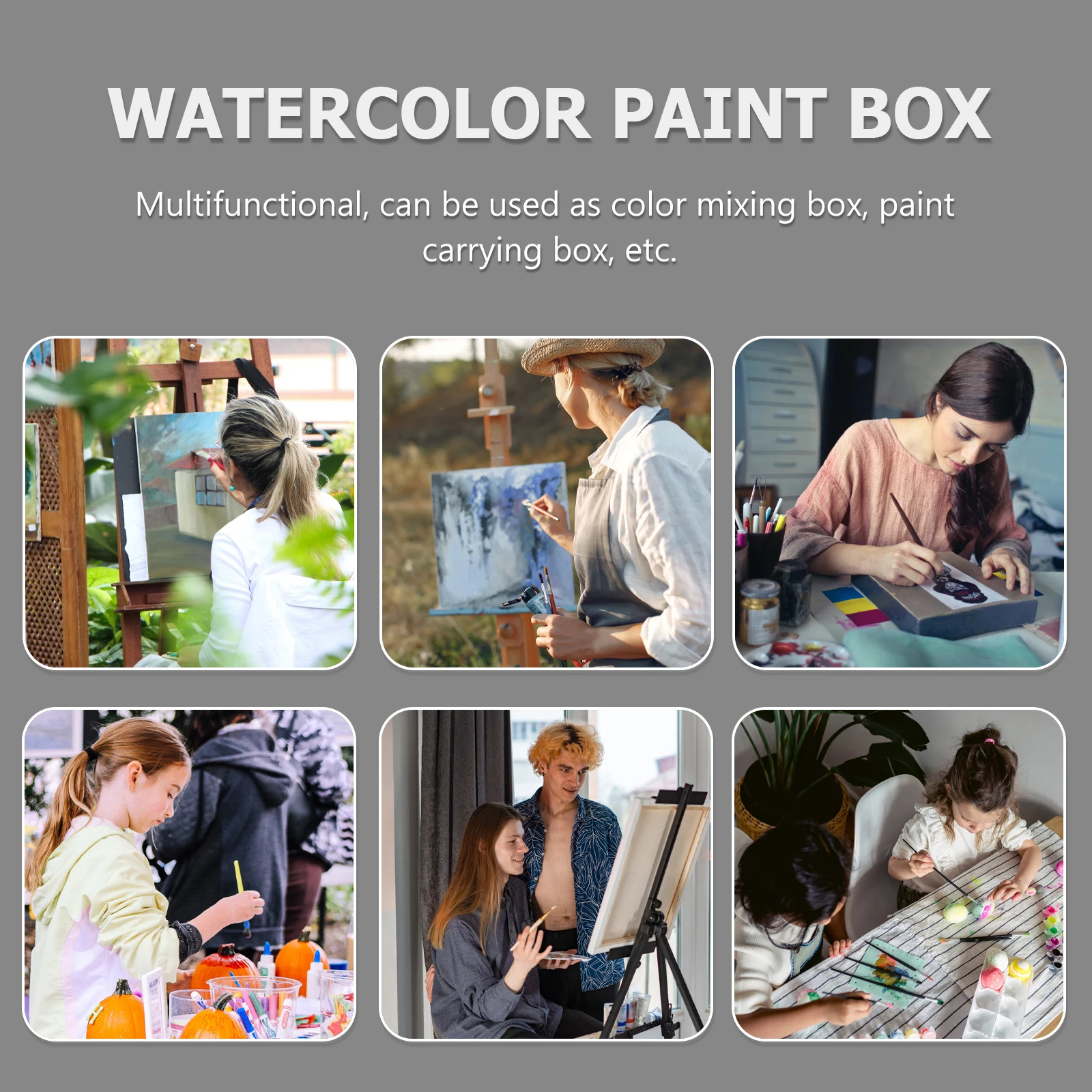 

Portable Watercolor Paint Box Pigment Case Subpacking Container Practical Boxes Art Painting Outdoor Travel Mini