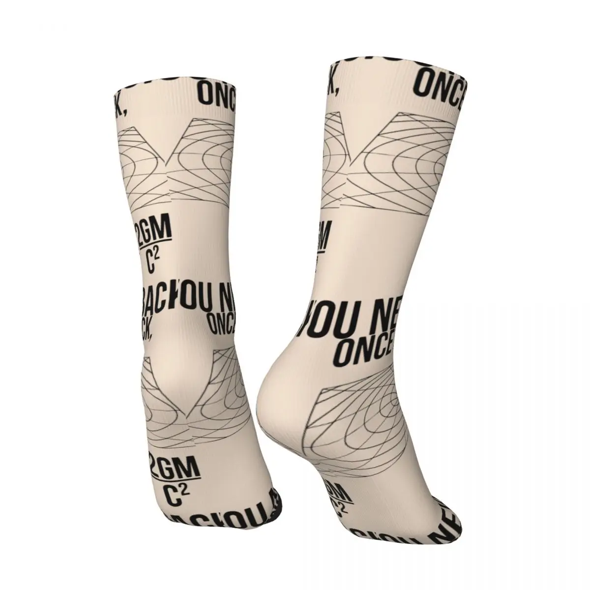 Funny Crazy compression Once You Go Black B Sock for Men Hip Hop Harajuku Science Equation Formula Happy Seamless Boys Crew Sock