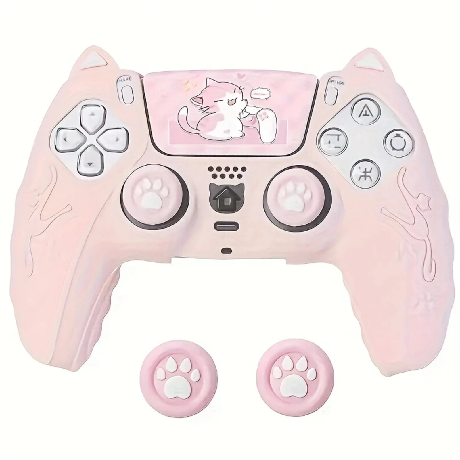 

Lovely Cat Silicone Soft Protector Skin Case For Sony Playstation Dualsense 5 PS5 Controller Case Thumb Stick Grip Cap Covers