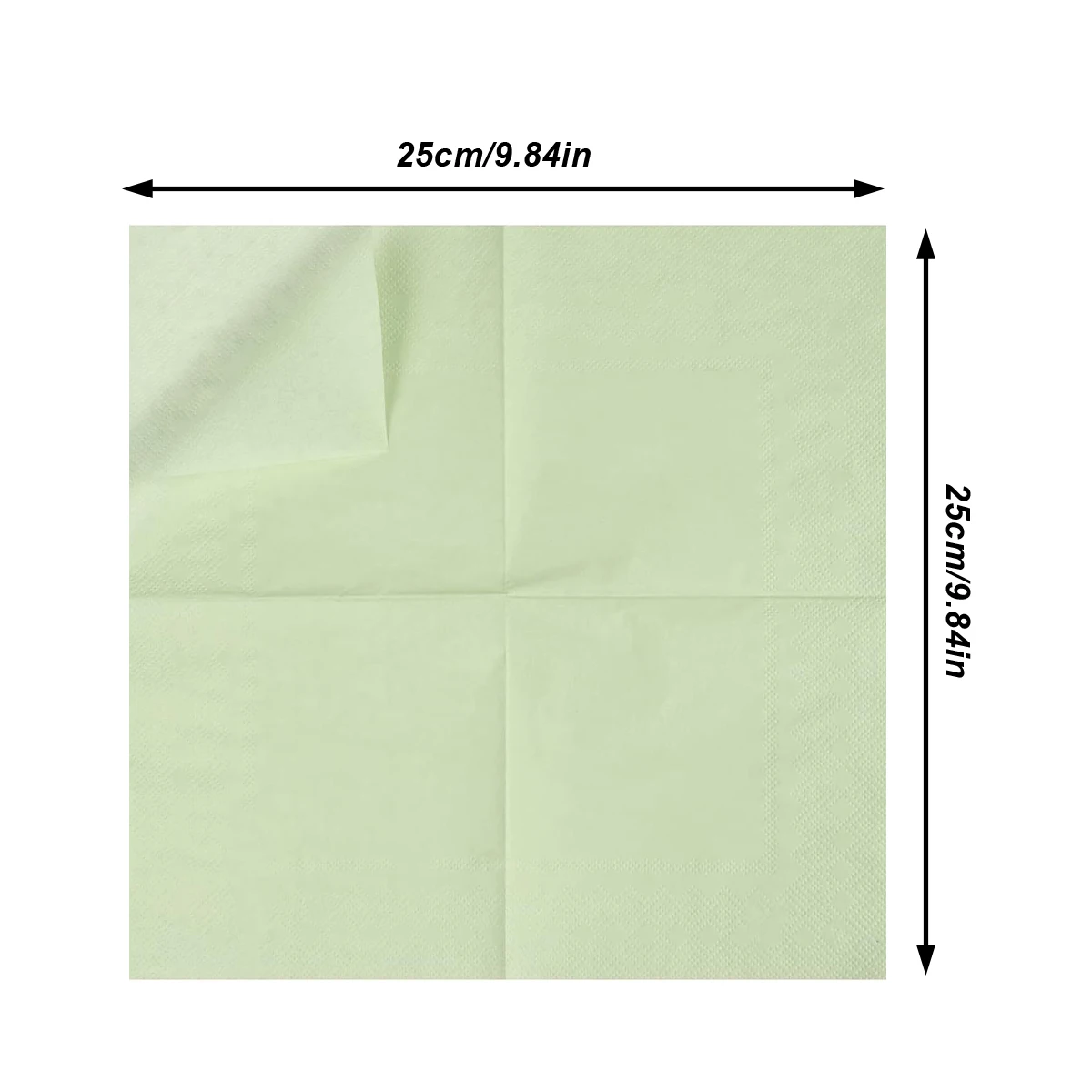 20  Pieces Pure Colour Sage Green Disposable Paper Towel 25*25cm Party Tableware Supplies Banquet Table Ceremony Decoration
