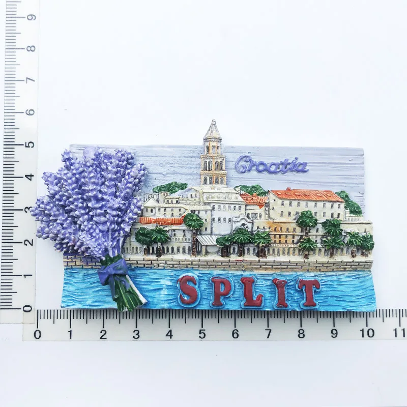 

Creative Lavender Town Fridge Magnet Cultural Landscape Resin Message Stickers Tourism Souvenir Decoration Crafts