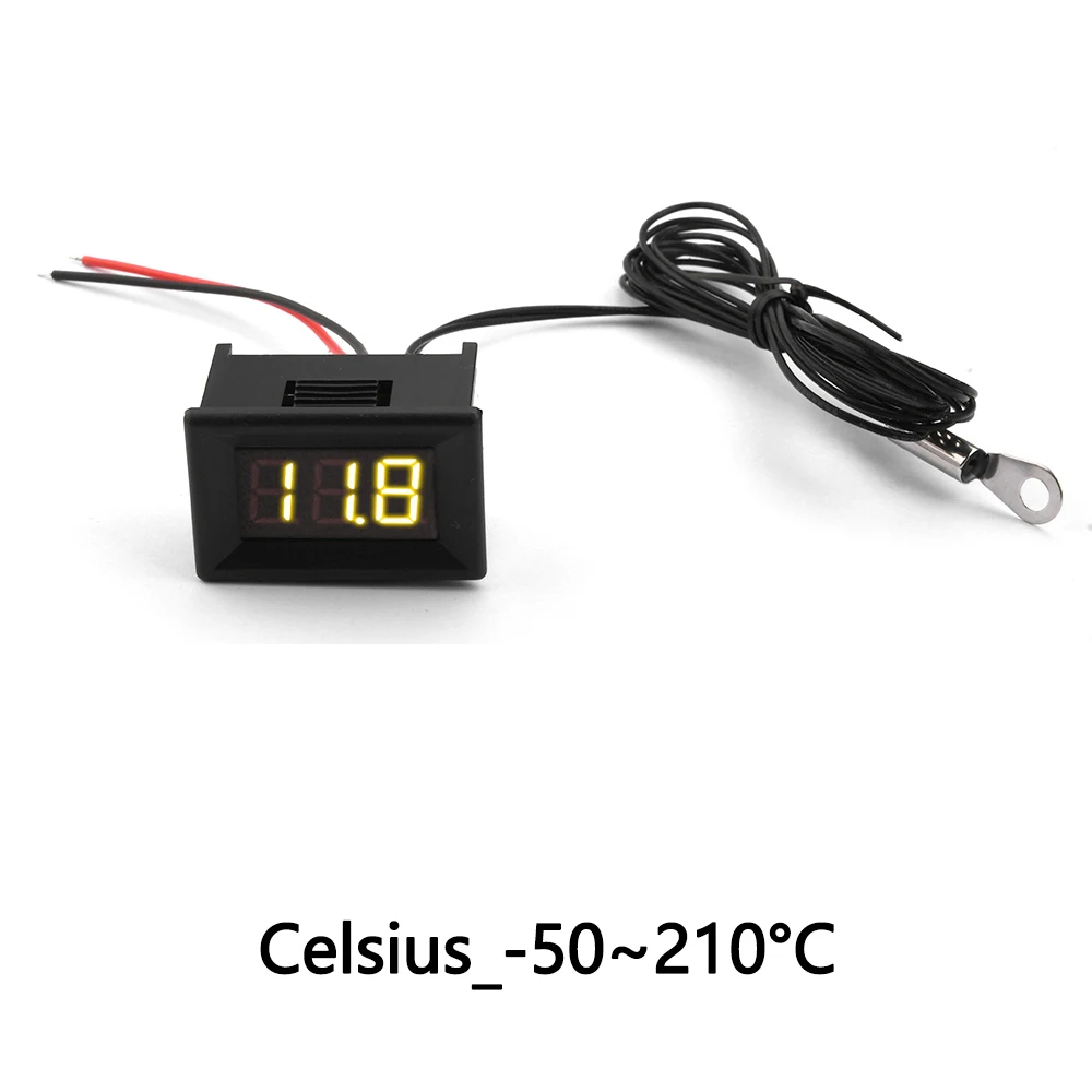 0.36 Inch Dc 4-28V Hoge Nauwkeurigheid Driecijferige Display Temperatuurmeter Sensor Met Waterdichte Ntc Sonde-50 ~ 210 ℃/-58 ~ 410