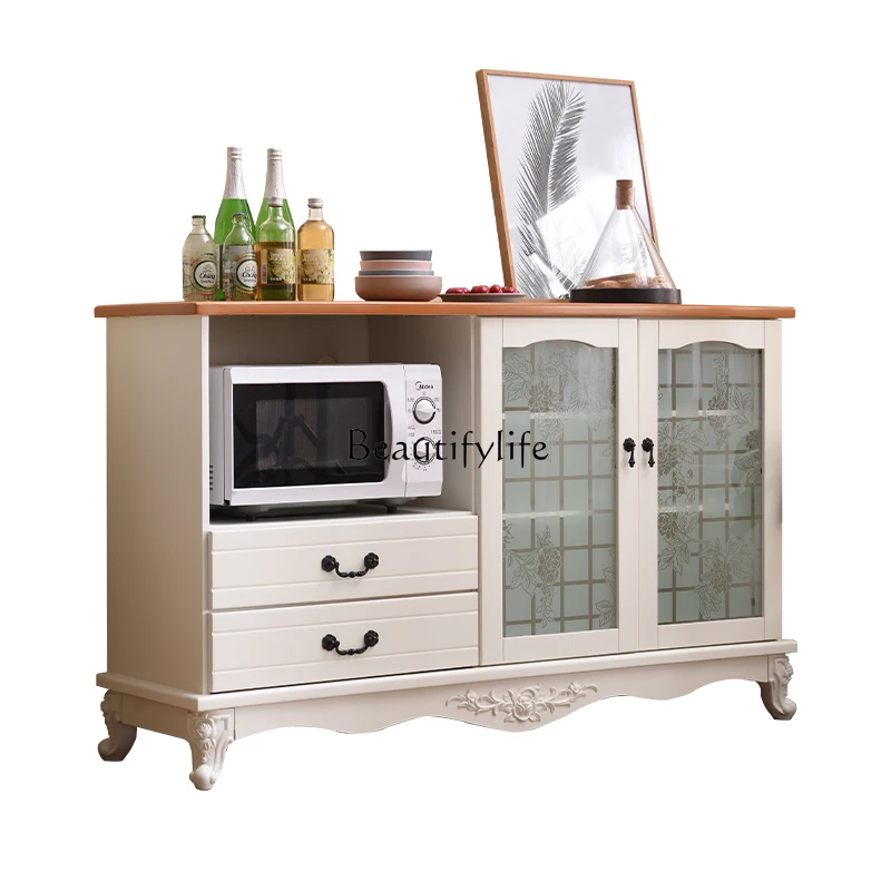 

Modern simple side cabinet large capacity restaurant solid wood storage locker