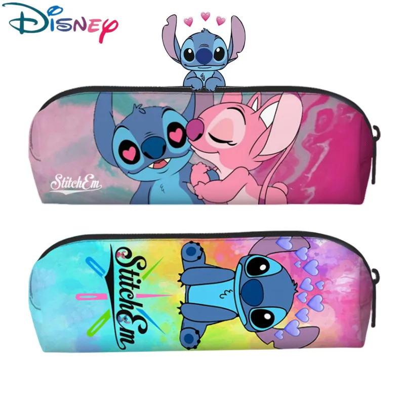 Disney-estuche para lápices con estampado de Lilo & Stitch, bolsa de almacenamiento para estudiantes de dibujos animados, regalo de juguete de