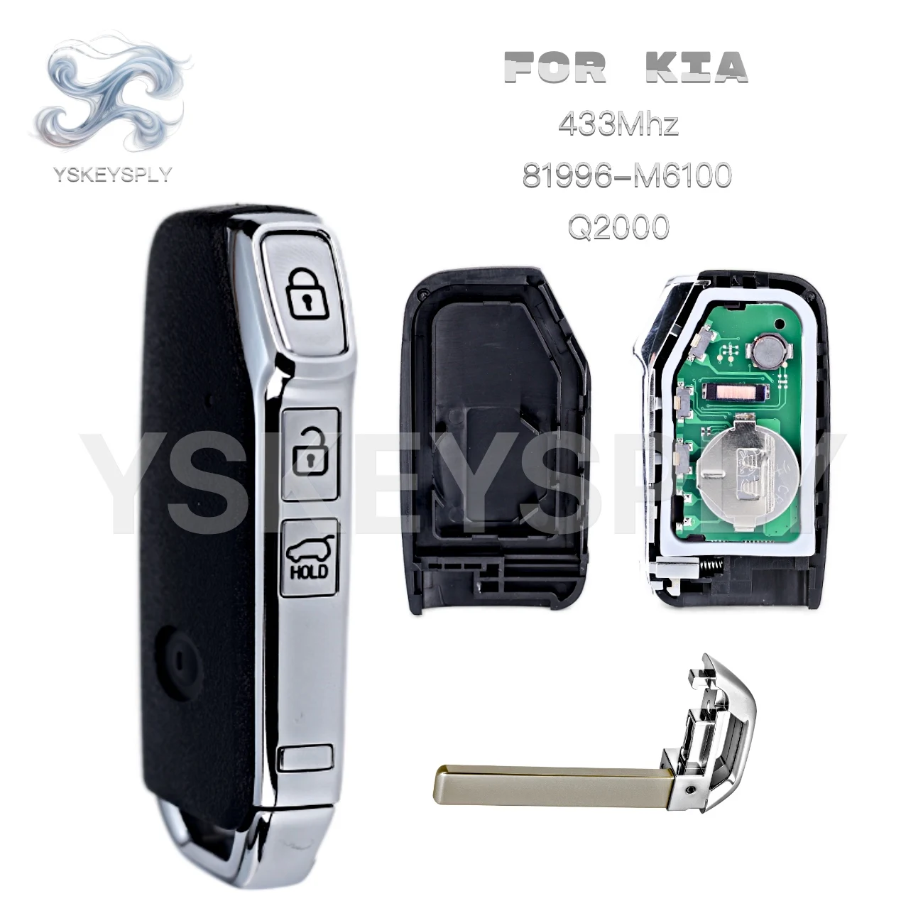 

For Kia Sportage K5 Forte After 2017 Smart Remote Key Q2000 81996-M6100 4A Chip 433MHz