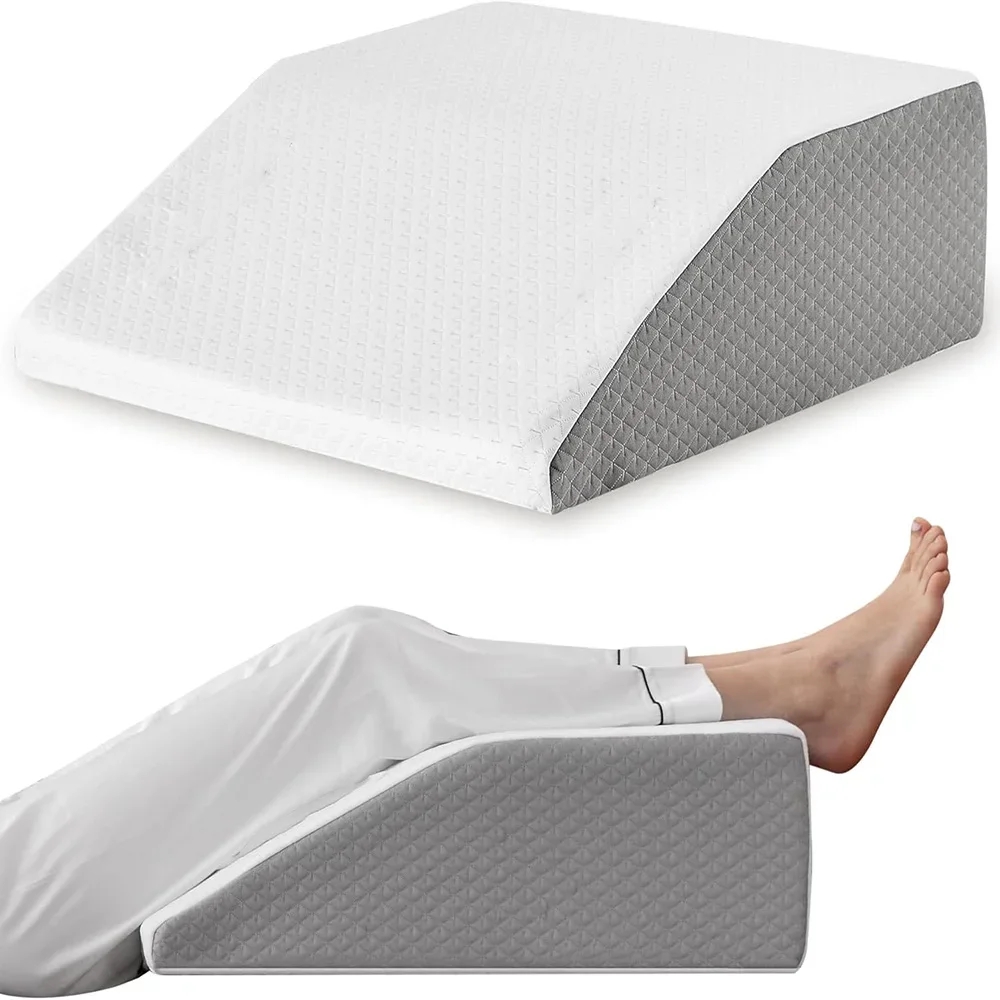 Leg Pillow, 8inch Leg Elevating Pillow for Legs,Rest, Sleeping,Leg Wedge Pillow for Side Sleeping, Memory Foam Leg Wedge Pillow