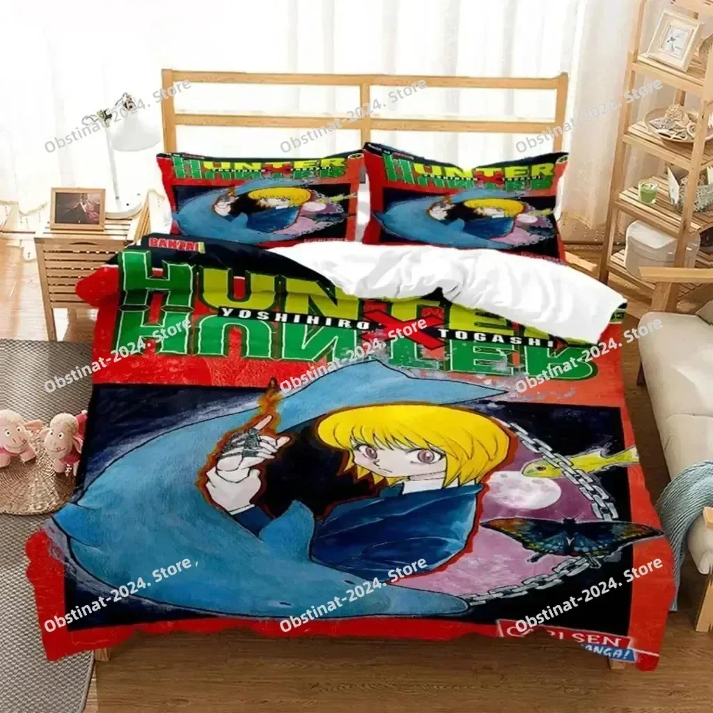 3D Anime HUNTER HUNTER Bedding Set Duvet Cover Full Queen King Size Pillowcase Bed Print Bed Set Aldult Kid Bedroom Single Twin