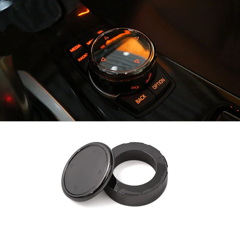 Car Multimedia Button Cover Trim Knob Sticker For BMW F10 F07 F20 F30 F06 F12 F25 1/3//5 Series NBT Controller Car Decoration