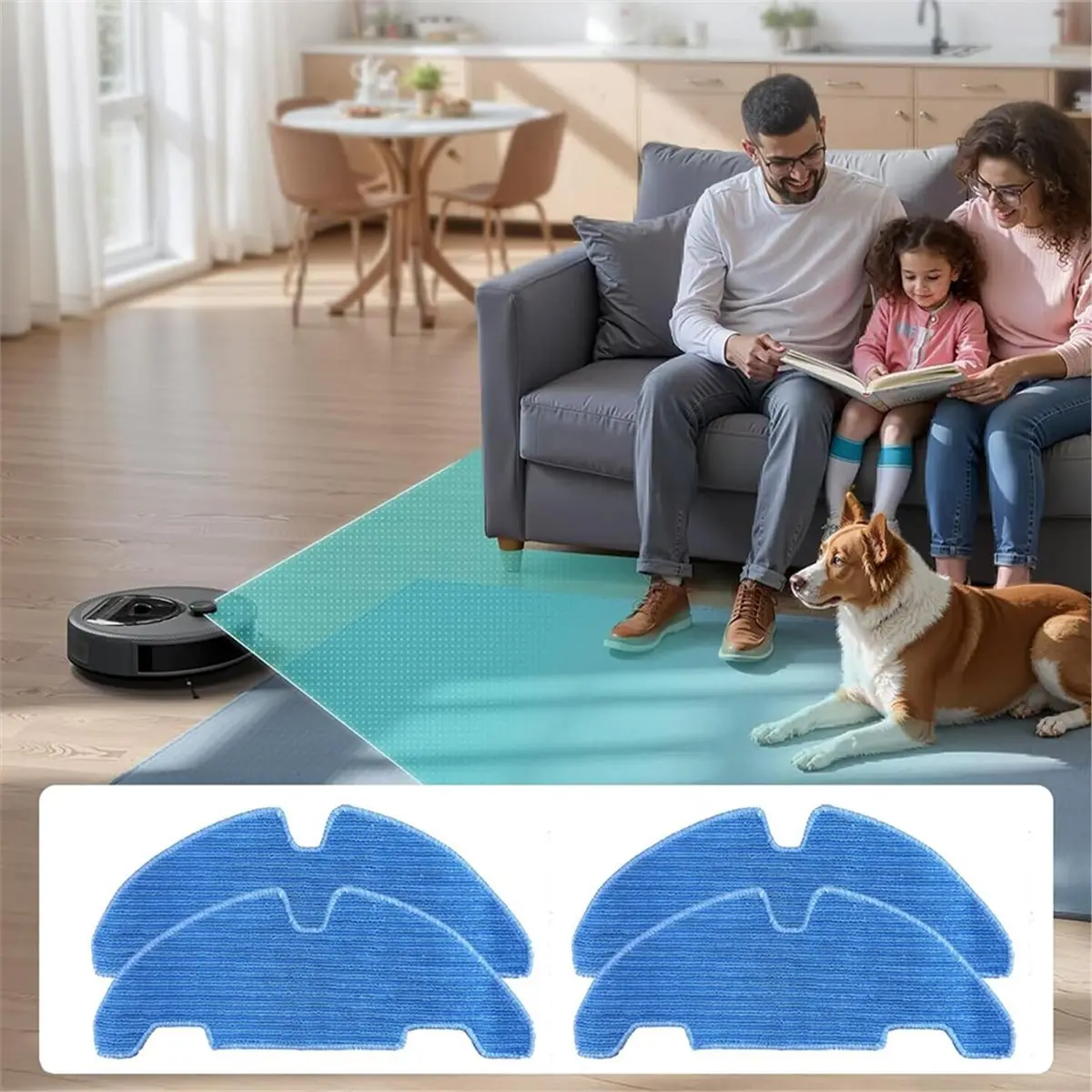 [Online Promotion]Washable Mop Pad for M330 Pro Robot Vacuum Cleaner Parts Replacement Mop Cloths 12PCS