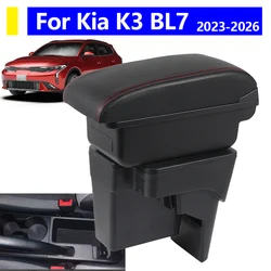 Car armrest For Kia K3 BL7 2023 2024 2025 2026 center console armrest storage box with USB and Type-C car interior accessories