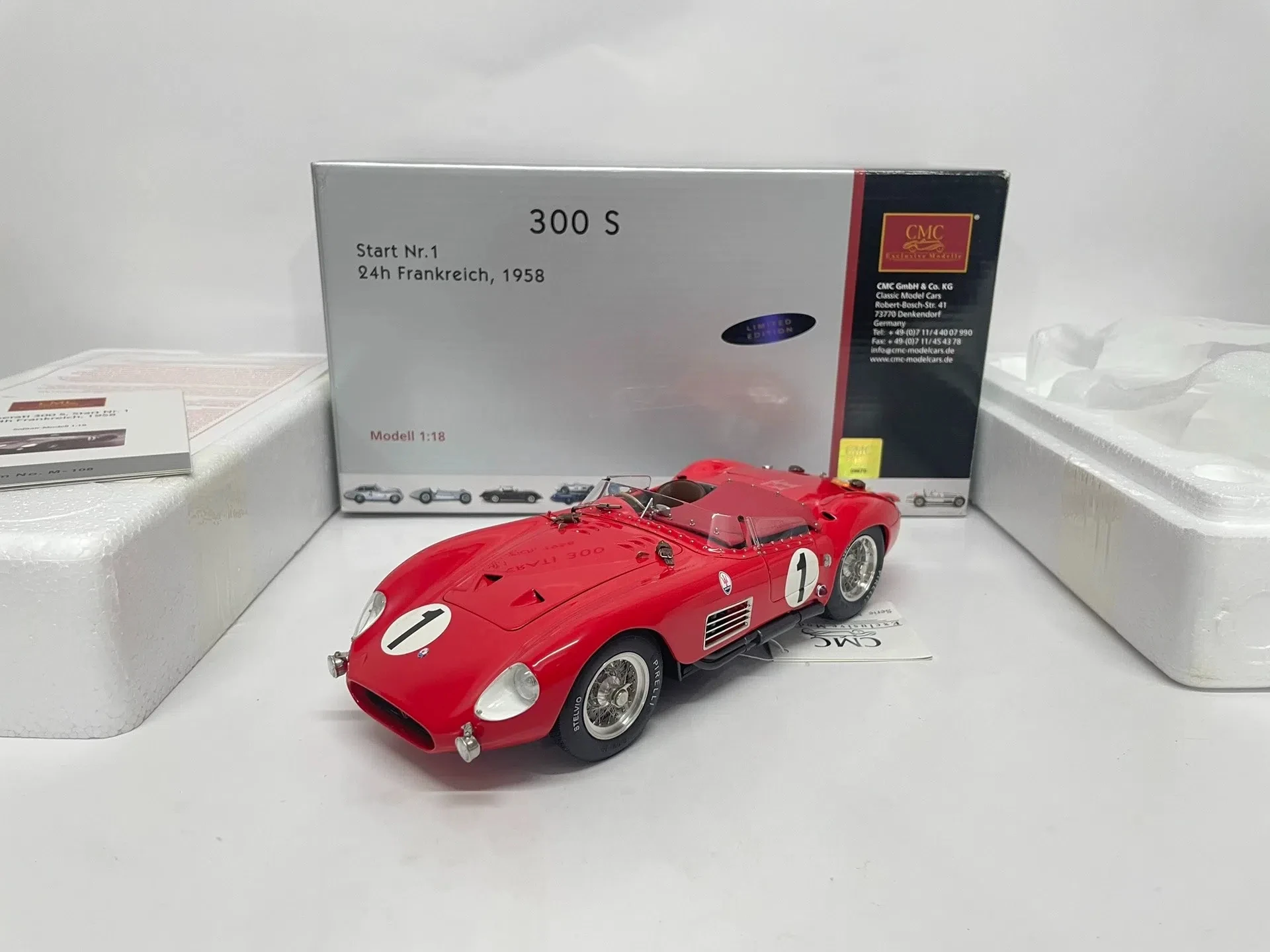 

CMC 1:18 300S # 1 1958 24 часа Франция моделирование ограниченная серия все открытые сплавы металла статическая модель автомобиля игрушка в подарок