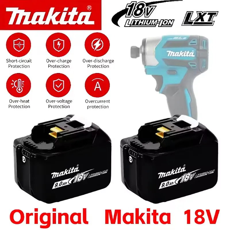 2026 hot selling 18v tools battery, 100% Authentic Makita 9000mAh battery replaceable DHR202 DJV182 DDF487 DTW700 DGA404 DTD173