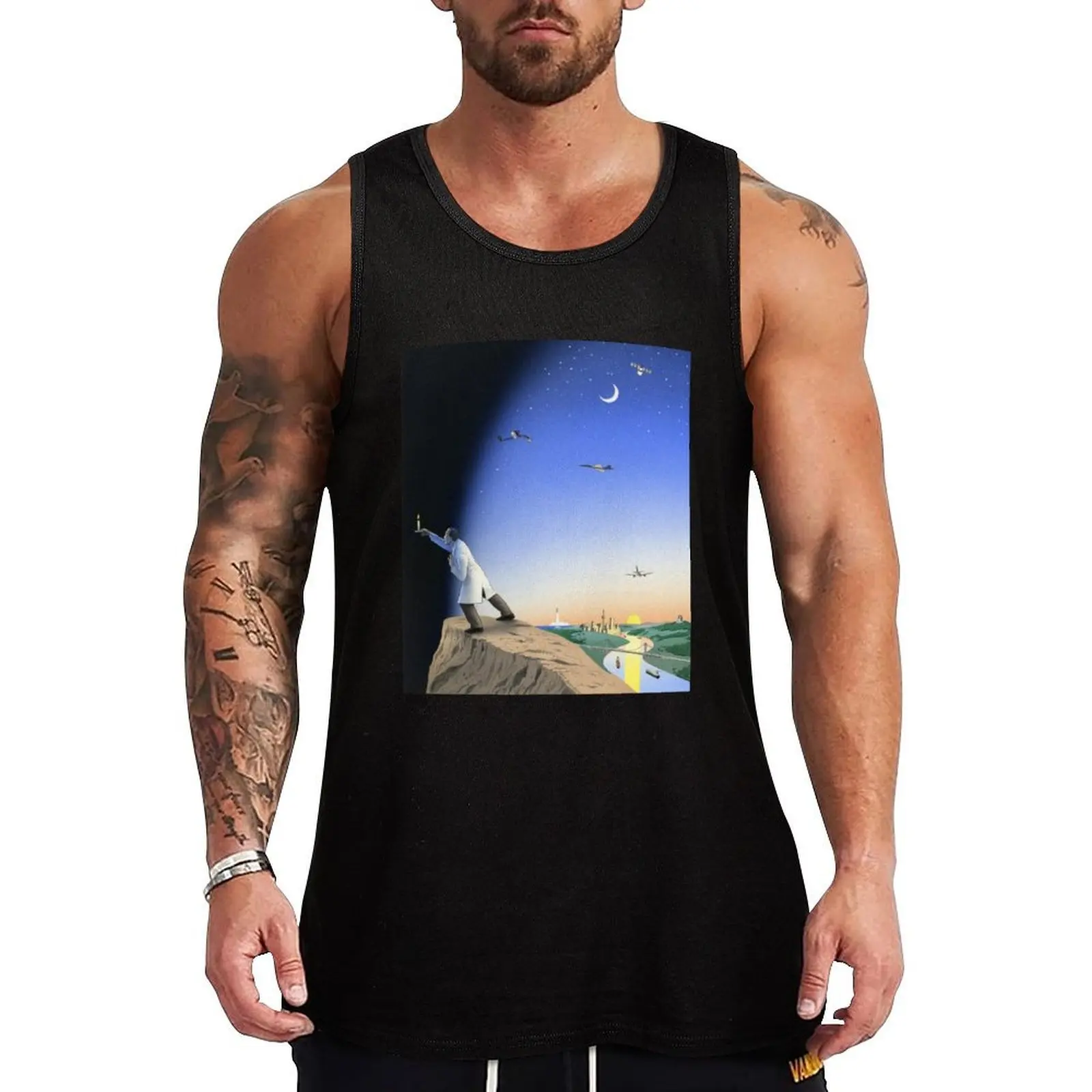 

guy billout Tank Top Minimal Print Tank Top Simple Graphic Sleeveless