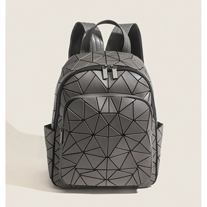 

Multifunctional Commuter Large Capacity Shoulder Traveling Student Backpack New Tide Advanced Geometric Grid Backpack Women'sBag