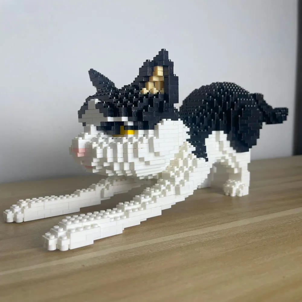 KNEW BUILT 1200 Stück Mikro-Bausteine für Haustiere und Katzen – niedliche Schreibtisch-Dekoration, Stressabbau-Puzzlespielzeug, Weihnachts-/Geburtstagsgeschenk – Detail 6