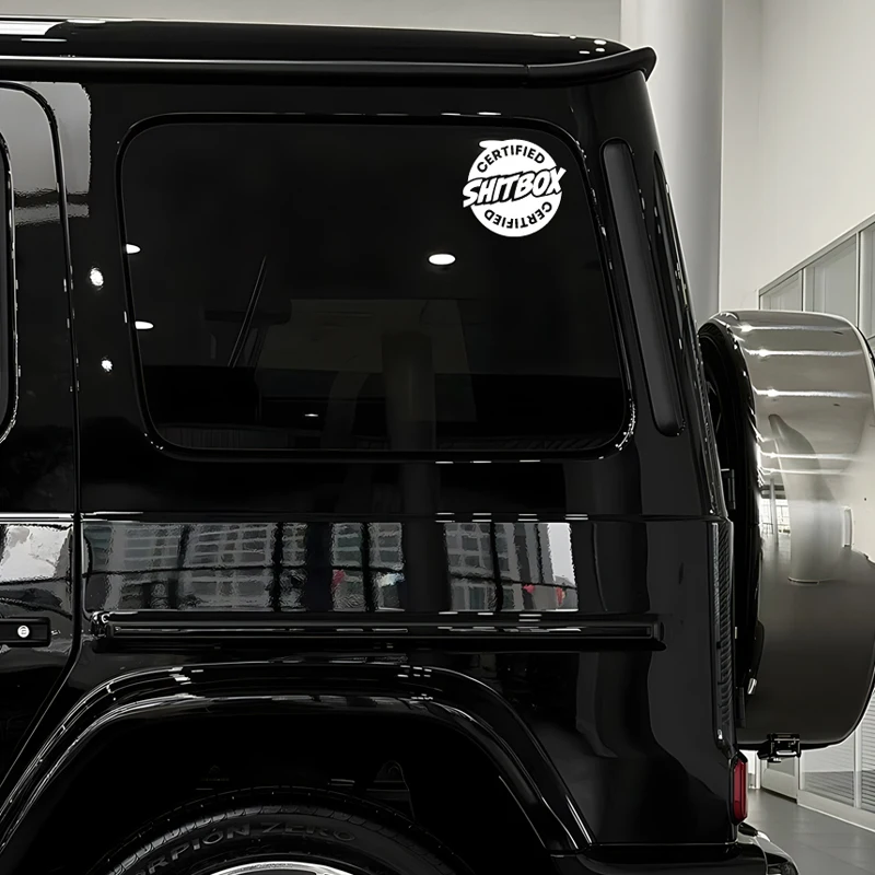 “SHITBOX CERTIFIED”stickers,Durable & Weather-Resistant Vehicle Accessory,Perfect for Adding a Touch of Humor to Your Car! view 6