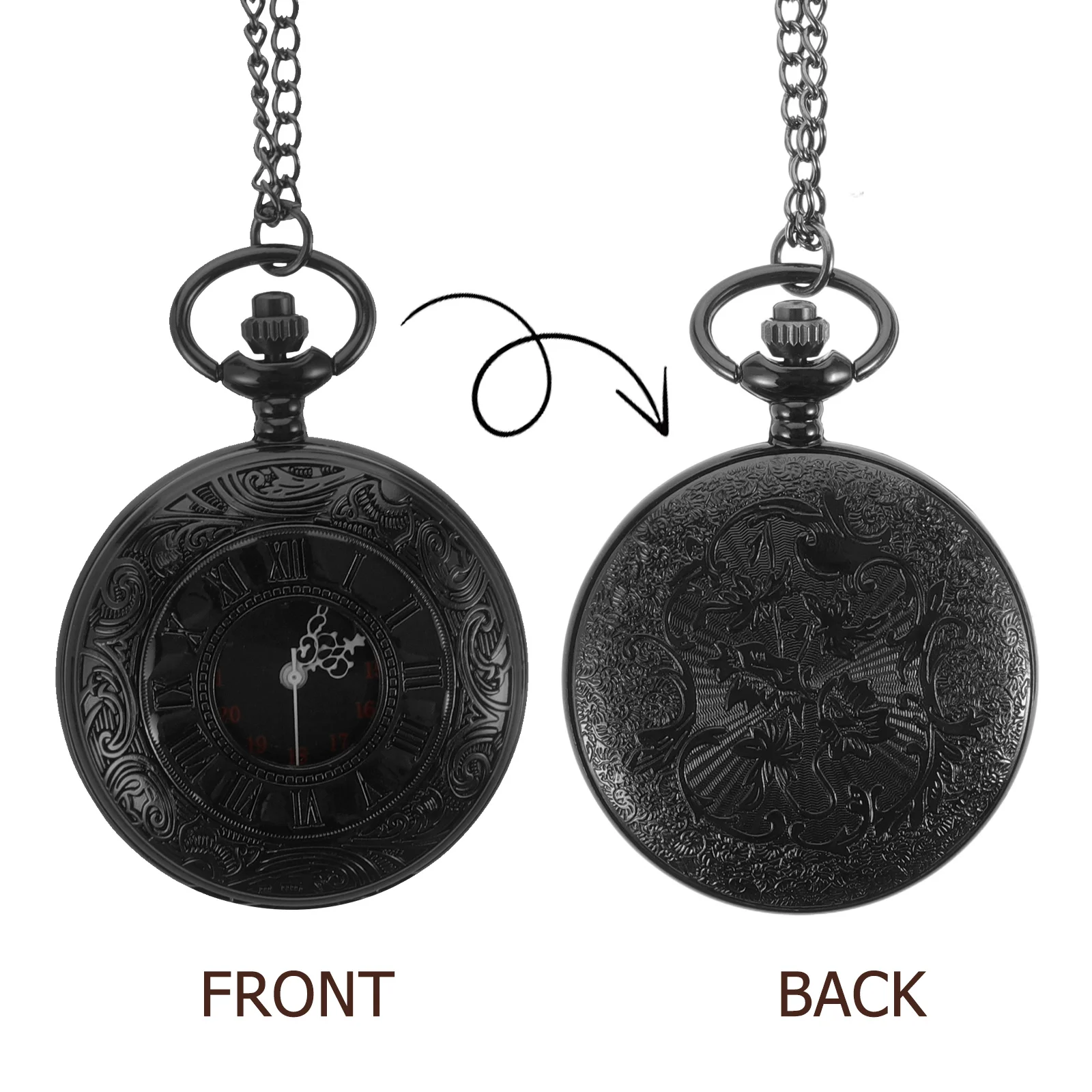 

Vintage Pocket Watch Roman Number Embossed Retro Accessory Compact Lightweight Durable Men Women Gift Pocket Watch