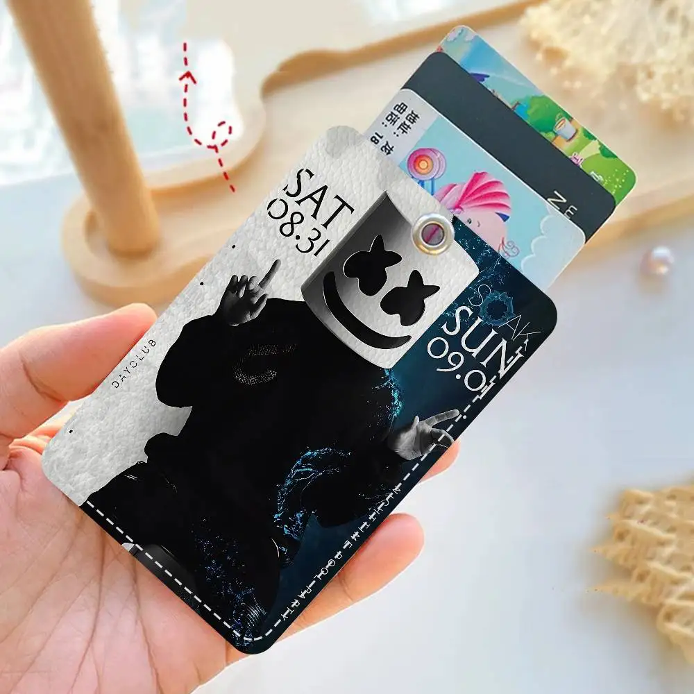 Singer M-Marshmello Rectangle Keychain Card Holder, Badge Credit Card Holder, Student ID Card Holder, Bus Cards Cover