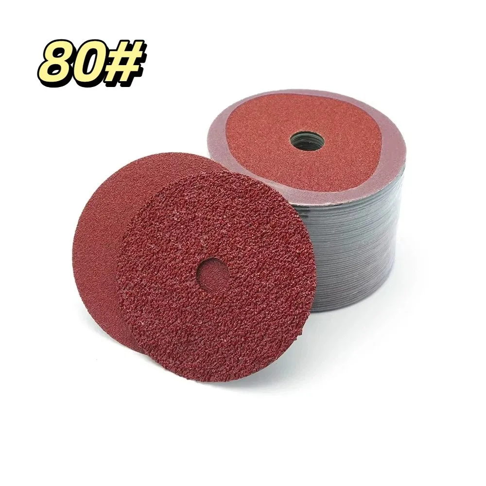 50 Pcs 4Inch Sandpaper Abrasive Grinding Durable Round Abrasive Paper Strong Cutting Force Hard Fiber Hand Sanding Tool Hardware