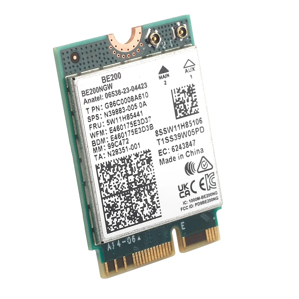 Efficient WIFI 7 BE200 WiFi Card+2PCS 10DB Antenna Network Adapter for Win10/11