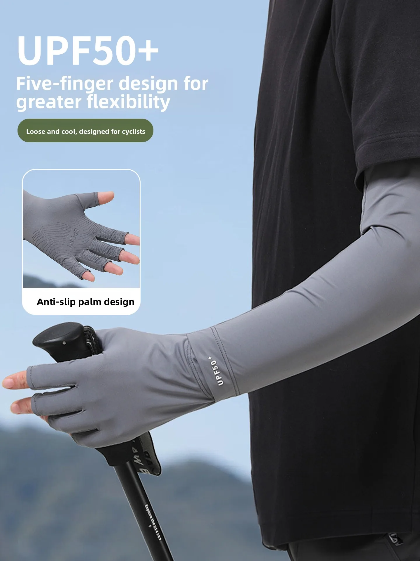 Sun Protection Ice Sleeve Gloves Loose Fishing Cycling  Vehicle Driving Men's Summer Heat Reduction Gloves
