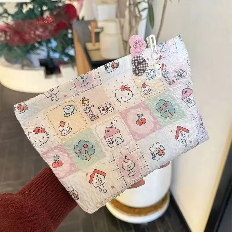 

Cute Hello Kitty Bag Kawaii Cartoon Anime Women Supplies Accessories Storage Desktop Ornaments Student Girl Gift Wholesale