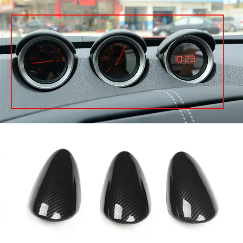 

X-T Car Center Console Air Vent Trim Carbon Fiber Pattern Center Console Instrument Panel Cover For Nissan 370Z 2008-2019