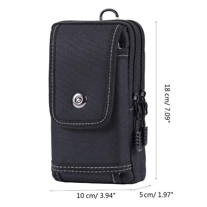 Bolsa elegante para celular, bolsa tecido oxford com cinto para homens, caminhadas ar livre, acampamento