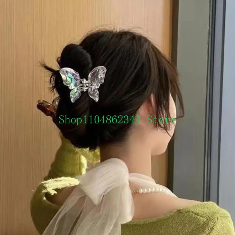 5ASD 귀여운 나비 모양 머리카락 발톱 우아한 턱 헤어 핀을위한 여자 소녀 섭취