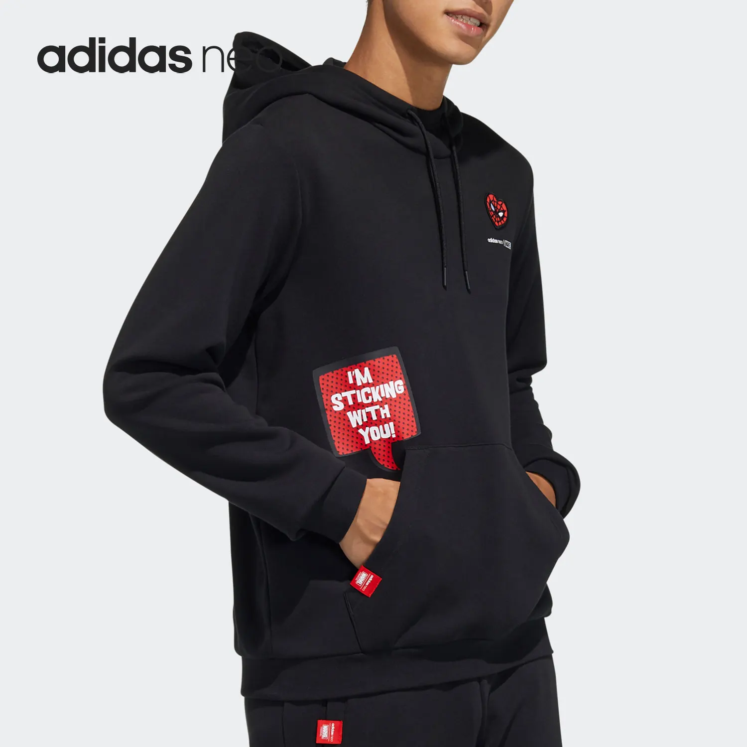 أديداس حقيقية نيو سبايدر مان التعاون عيد الحب الرجال الرياضة مقنعين البلوز H55129