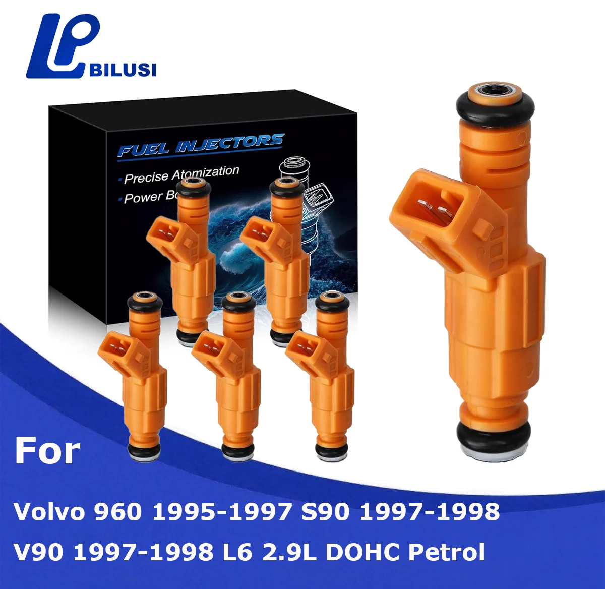 

Bilusi Fuel Injectors For Volvo S90 1997-1998 V90 1997-1998 960 1995-1997 L6 2.9L DOHC Gas Replace# 0280155746