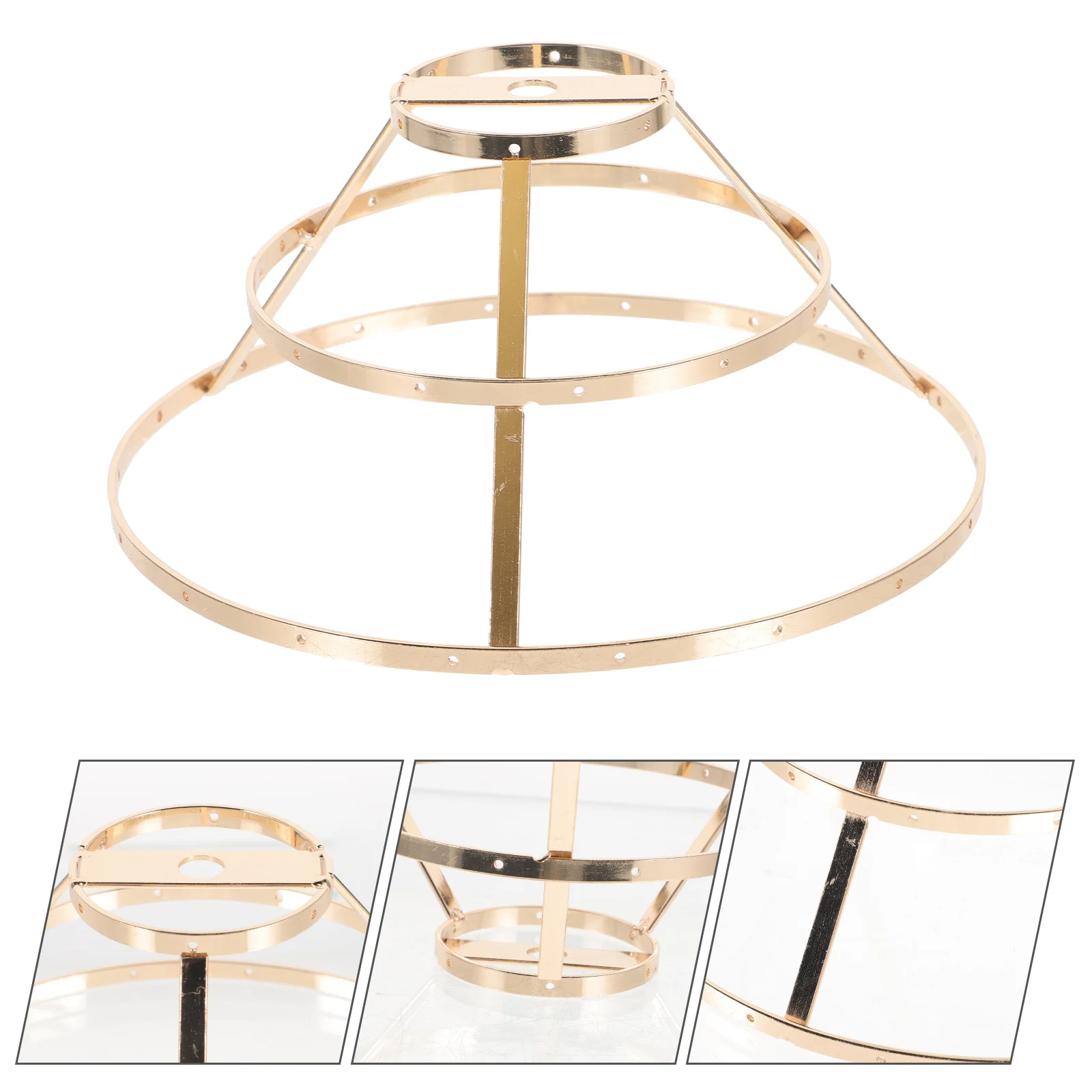 

Crystal Lamp Frame Iron Lampshade Frame Diy Table Lamp Shade Metal Light Holder Durable Easy Install Home Decor